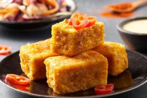 rántott tofu coleslaw salátával